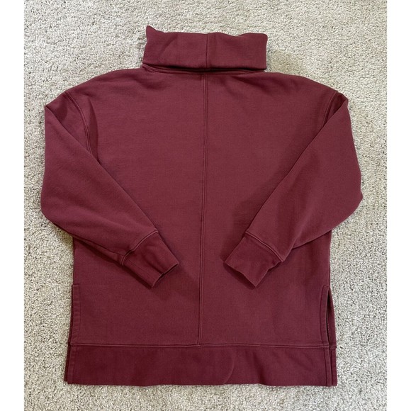Athleta Women’s Long Sleeve Turtleneck Pullover Sweater Size Small Red Fleece - Picture 2 of 6